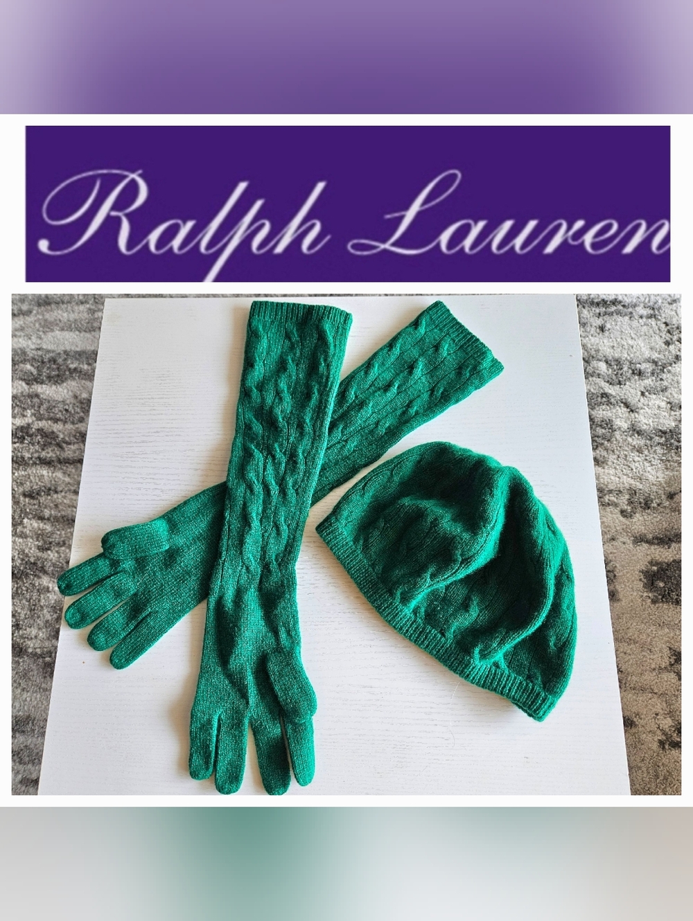 RL PURPLE LABEL Beanie & Gloves Set